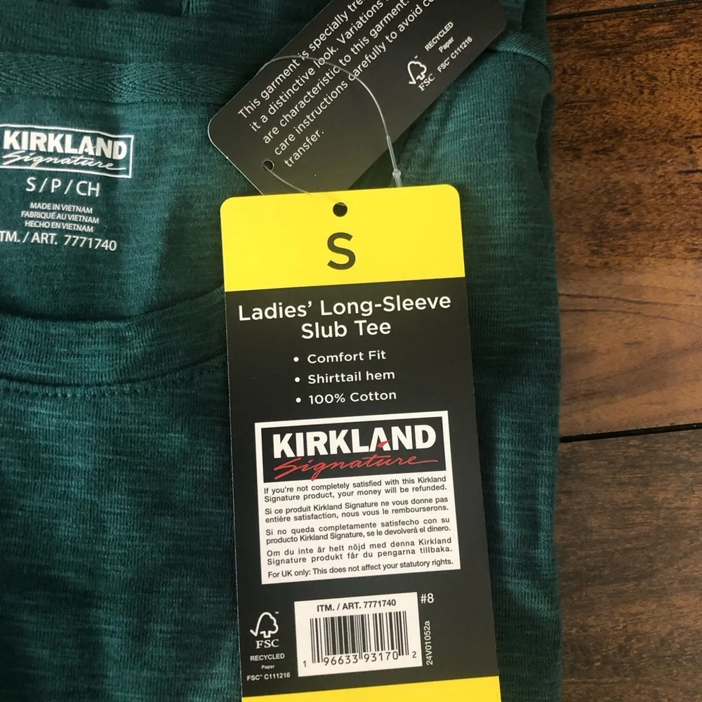 4-pack Kirkland Signature 100% Cotton Women’s Long Sleeve Slub Tee Shirt, Small - Picture 14 of 14